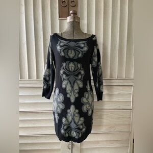 Forever 21 Black and Metallic Gold Sweater Dress